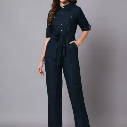 The Dry State Blue Shirt Collar Jumpsuit-picture-11