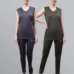Vimal Jonney Grey & Olive T-Shirt With Track Pants - Pack of 2-image-53
