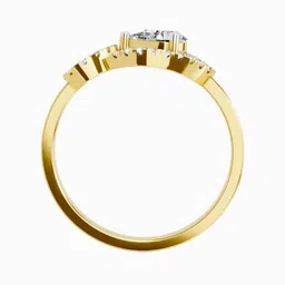 Sparkles 14K Gold Diamond Studded Pear Shaped Ring 1.29 g image 3