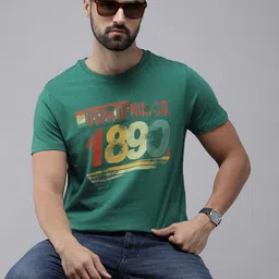 U.S. Polo Assn. Denim Co. Men Brand Logo Printed Pure Cotton Slim Fit T-shirt-picture-14