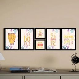 Art Street Black & Yellow Motivational Quotes Lets Do This Art Prints - Set of 6-picture-9