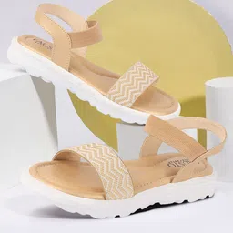 FAUSTO Women Tan Open Toe Flats-picture-13