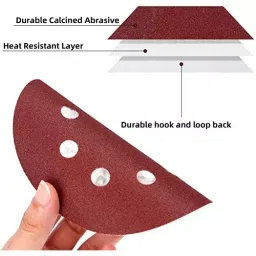 Sarrah 5 inch (125 mm), Grit Size 40, 60, 80, 120 & 150 ‎Aluminium Oxide Adhesive Sanding Disc with 8 Holes for Orbital Sander (Pack of 10 Pcs) image 2