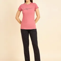 Sweet Dreams Pink & Black Printed Top With Lounge Pants-picture-17