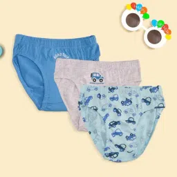 Pantaloons Junior Boys Dedicate Blue Printed Brief Pack of 3-picture-35