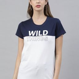 3PIN Women White & Black Colourblocked Round Neck T-shirt-picture-16