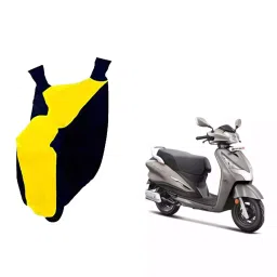 Auto Pearl Waterproof Two Wheeler Cover For Hero Destini 125 (Yellow & Blue)-image-74