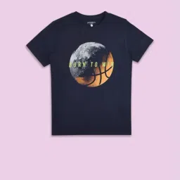 Pantaloons Junior Navy Cotton Printed T-Shirt-image-73