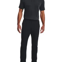 Under Armour Black Regular Fit Self Pattern Sports Polo image 5