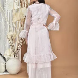 Morchari Floral Embroidered Crop Top & Skirt With Shrug image 2