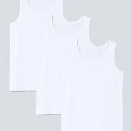 Charm n Cherish Pack Of 3 Sleeveless Solid Vests - White-picture-28