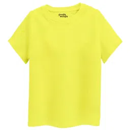 Guugly Wuugly Pure Cotton Half Sleeves Solid Skin Friendly Tee - Yellow-picture-22