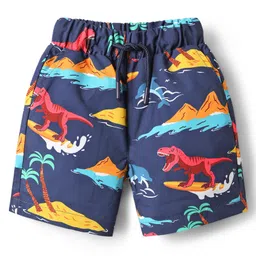 Babyhug Cotton Woven Dino Printed Swimming Trunk - Navy Blue-picture-23