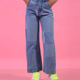 CRIMSOUNE CLUB Cotton Woven Cut & Sew Jeans - Blue-picture-12