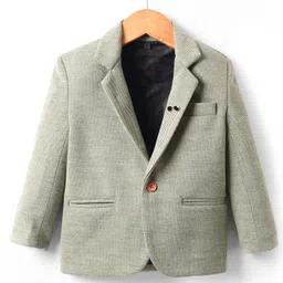 Rikidoos Full Sleeves Textured Blazer - Olive Green-picture-12