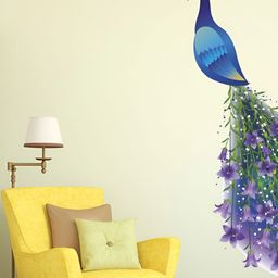 LANSTICK Unisex Peacock With Floral Theme Wall Sticker-picture-4