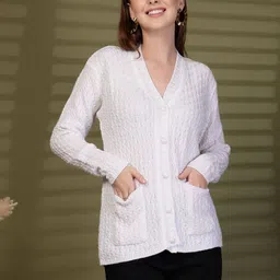 Moda Rapido Women Cable Knit Woollen Cardigan-picture-31