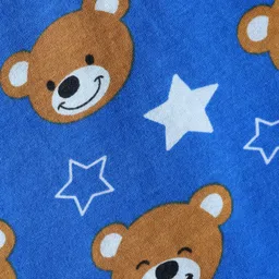 Babyhug 100% Cotton Single Jersey Knit Sando With Bear Print - Blue image 3