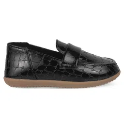 SHOES FOR JUNIORS Self Designed Loafers - Black image 4