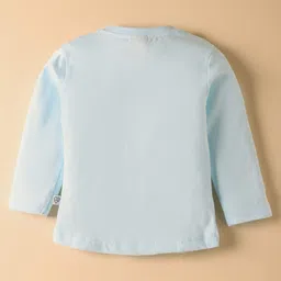 CUCUMBER Sinker Knit Full Sleeves Elephant & Floral Printed Night suit - Light Blue image 3