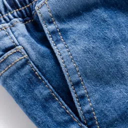 kookie kids india Kookie Kids Denim Woven Full Length Washed Jeans - Blue image 3