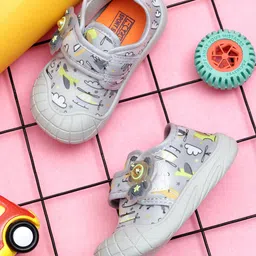 TOMSY CHOICE Vehicles Printed Velcro Closure Shoes -Grey image 4