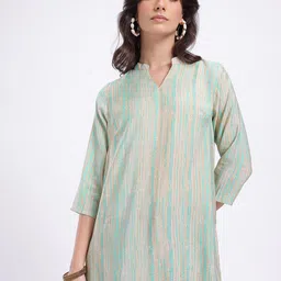 Anouk Rustic Abstract Printed Mandarin Collar Straight Kurta-image-66