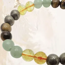 ShivaRatna Unisex Brass Multicolor Beaded Slip-On Bracelet image 4