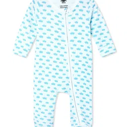 The Mom Store Pack Of 2 Full Sleeves Elephants & Happy Clouds Printed Rompers - Multi Colour image 5
