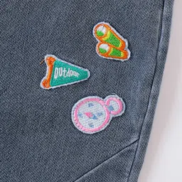 Mark & Mia Full Length Washed Jeans With Text Embriodery - Grey image 5