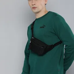 Puma Men Green Brand Logo Printed Pullover Sweatshirt-image-26