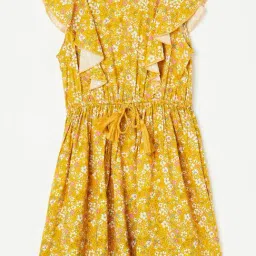 Fame Forever by Lifestyle Kids Yellow Floral Print Dress-picture-42