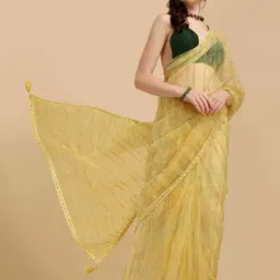 Elora Yellow Striped Saree With Unstitched Blouse-picture-18