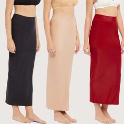 Secrets By ZeroKaata Assorted Plain Saree Shapewear - Pack Of 3-picture-9
