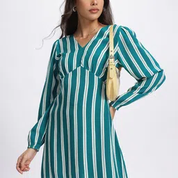 DressBerry Striking Stripes Styled Back Empire Mini Dress-picture-26