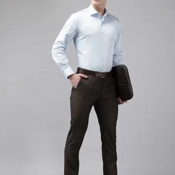 Blackberrys Men Slim Fit Low-Rise Formal Trousers image 3