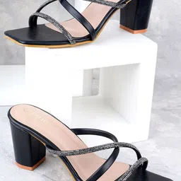 Cogner Embellished Open Toe Block Heels-picture-21