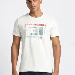 Lee White Cotton Slim Fit Printed T-Shirt-picture-36