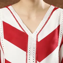 Anouk Women Printed Regular Mirror Work Kurta with Trousers image 2