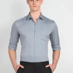 Arrow Blue Cotton Slim Fit Checks Shirt-picture-23