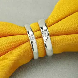 MEENAZ Set Of 2 Silver-Plated & AD-Studded Heart Couple Finger Ring-picture-47