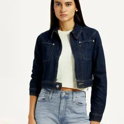 Levi's Navy Cotton Regular Fit Denim Jacket image 4