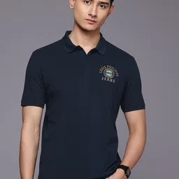 Louis Philippe Jeans Polo Collar Pure Cotton Slim Fit T-shirt image 3