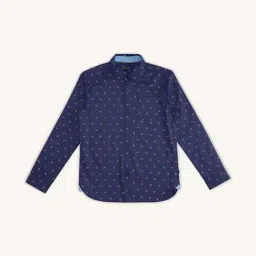 Pantaloons Junior Navy Cotton Printed Full Sleeves Shirt-picture-23