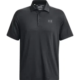 Under Armour Black Regular Fit Self Pattern Sports Polo image 3