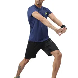 ALCIS Navy Anti-Static Slim Fit Printed Round Neck Training T-Shirt image 5