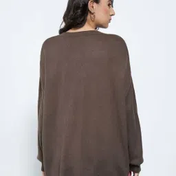 Honey By Pantaloons Brown Loose Fit Printed Sweater image 2