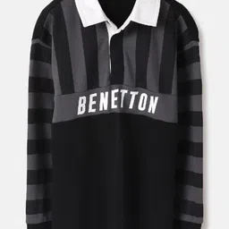 United Colors of Benetton Boys Graphic Printed Polo Collar Pure Cotton Oversized T-Shirt-picture-42