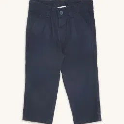 Pantaloons Baby Navy Cotton Regular Fit Trousers-image-0