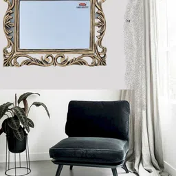 VAS collection home Black Textured Rectangular Mirror image 1